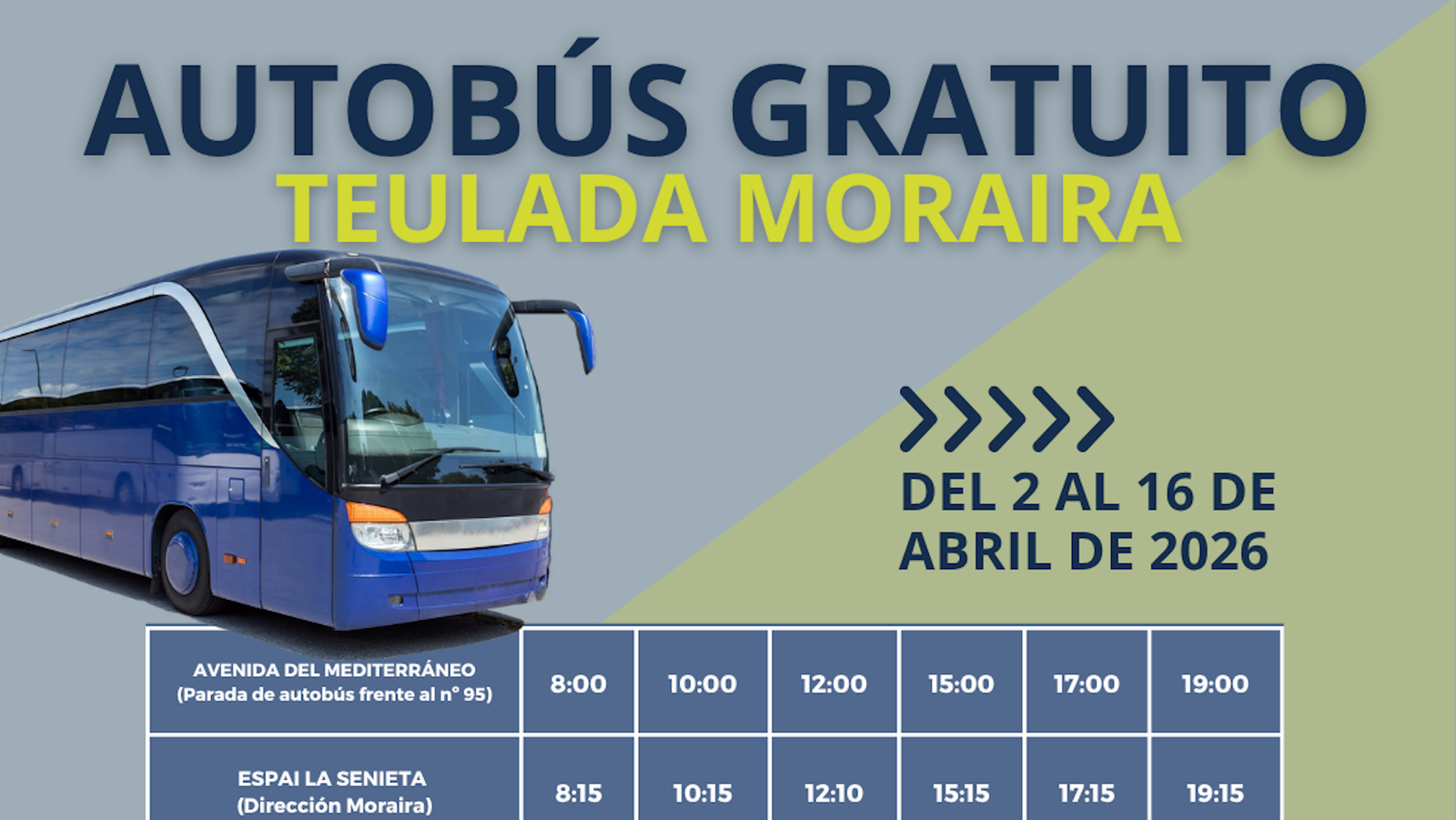 Autobús gratuito a las playas de Moraira